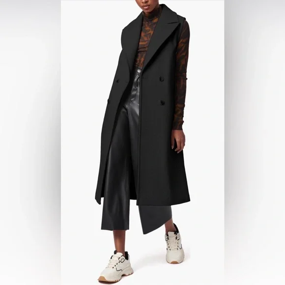 NWOT Bernardo Black Sleeveless Belted Vest - Picture 4 of 4